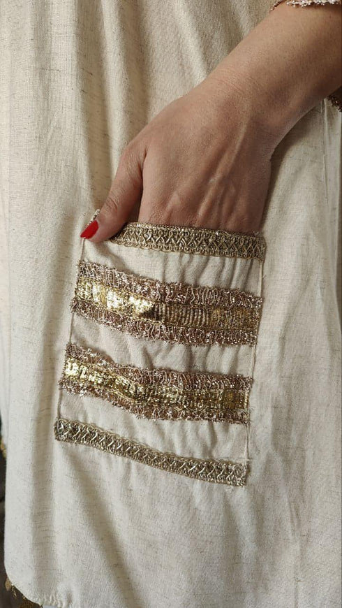 Off white Gold Kurta Set