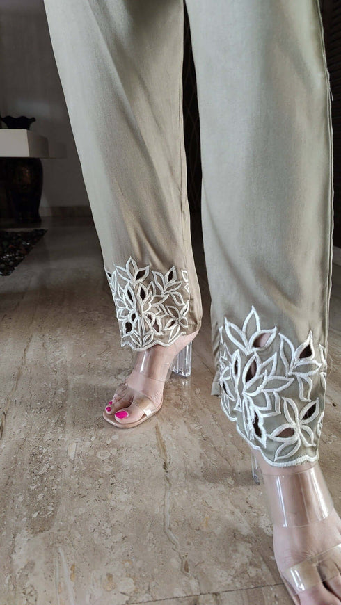 Oregano Green Cutwork Co ord Set