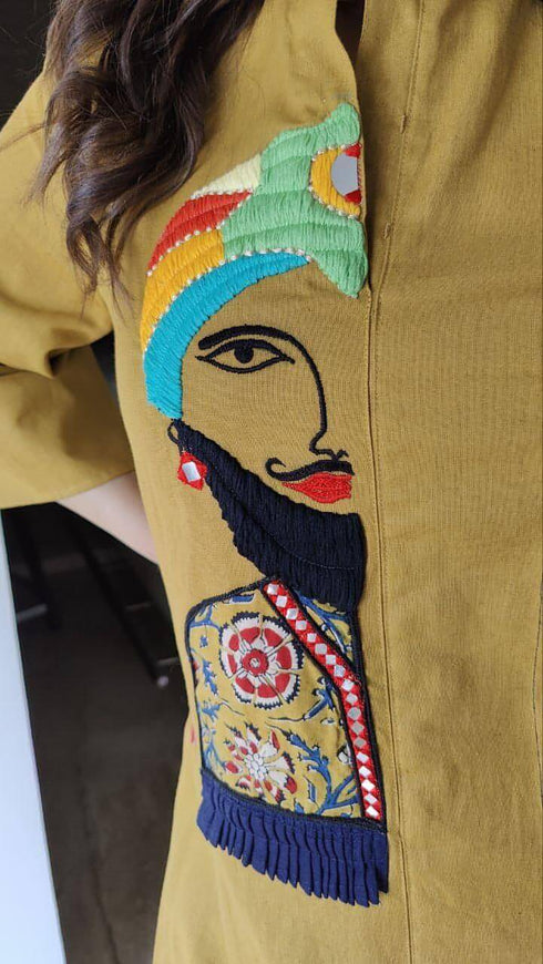 Pagdi Mustard Yellow Coord Set