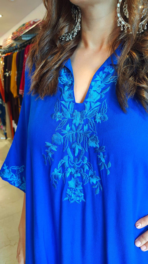 Pakistani Blue Kaftan Coord Set