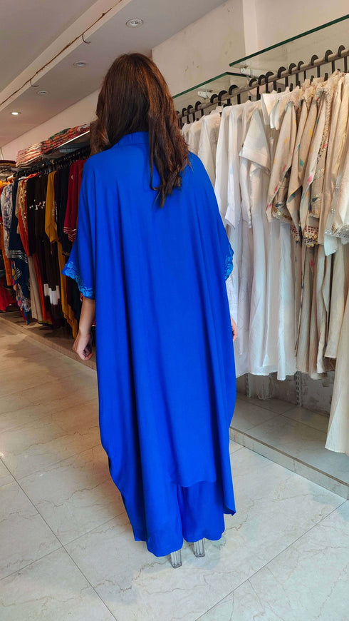 Pakistani Blue Kaftan Coord Set