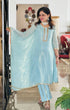 Pastel Blue Kaftan And Pant