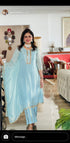 Pastel Blue Kaftan And Pant