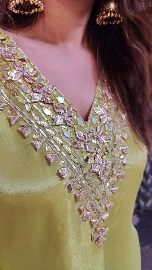 Pastel Green Kaftan Set