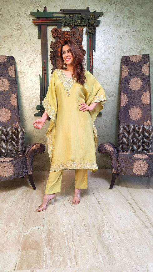 Pastel Green Kaftan Set