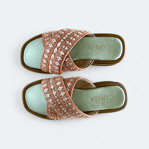 Pastel Green and Pink Criss Cross Slider