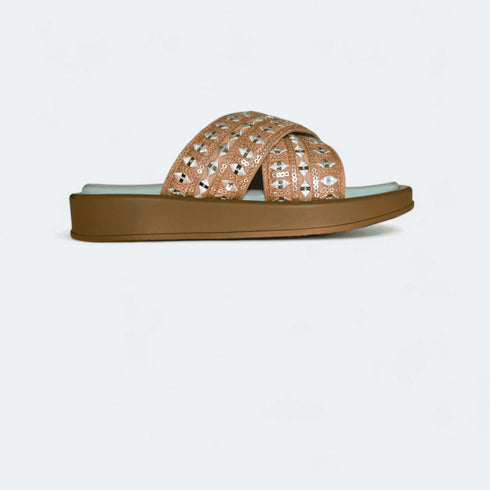 Pastel Green and Pink Criss Cross Slider