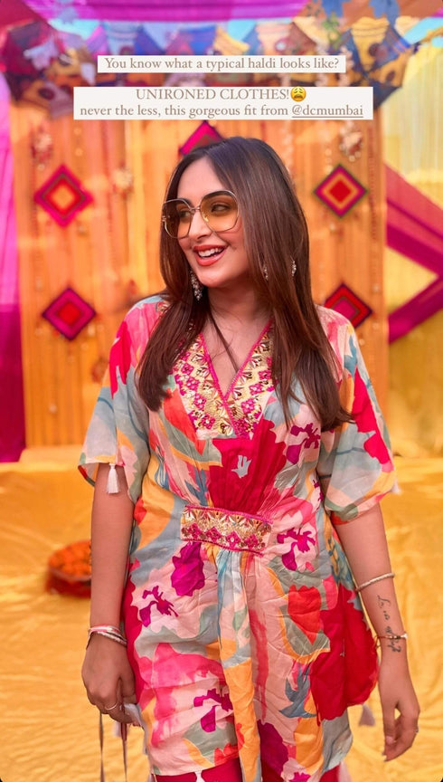 Pastel Multicolour Kaftan Potli Set