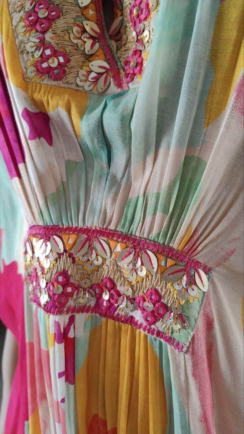 Pastel Multicolour Kaftan Potli Set