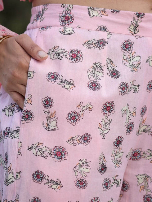 Pastel Pink Side Slit Coord Set