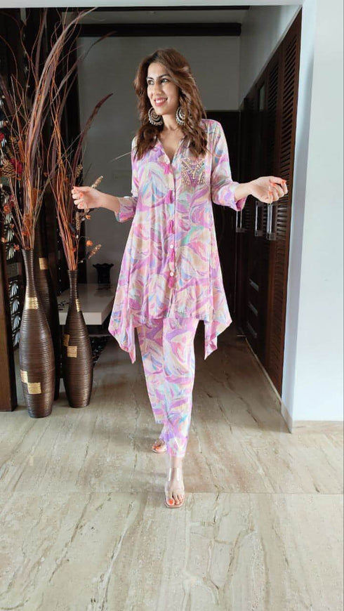 Pastel Waves Coord Set - Embroidery Pocket