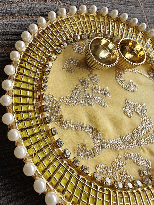 Pastel Yellow Pooja Thali - Accessory