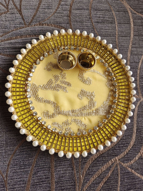 Pastel Yellow Pooja Thali - Accessory