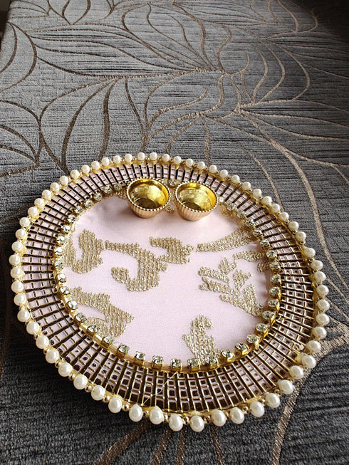 Pastel pink Pooja Thali - Accessory