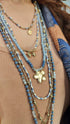 Pearl Flower Grey Blue Multi Layer Necklace