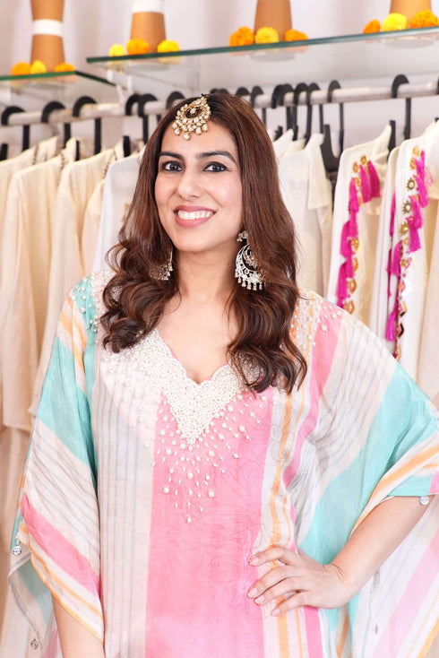 Pearl Pink Kaftan Set