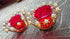 Pearl Red Glass Diya Set (Pair of 2) - Accessory