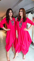 Pink Dhoti Dress With Necklace