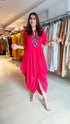 Pink Dhoti Dress With Necklace