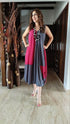 Pink Grey Dhoti Dress With Neckpiece