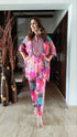 Pink Heavy Neck Kaftan Co ord Set