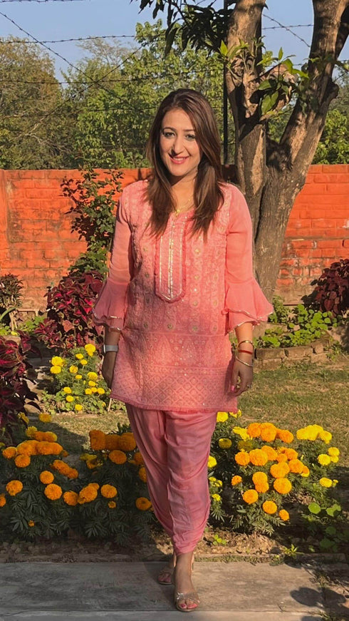 Pink Lucknowi Set
