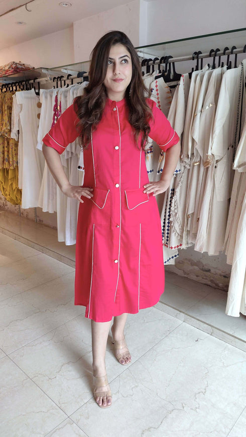 Pink Pinstripe Dress