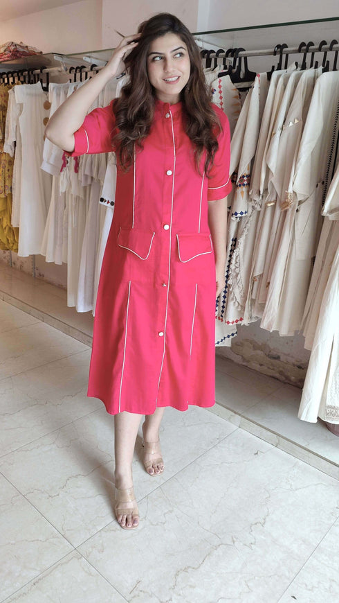 Pink Pinstripe Dress