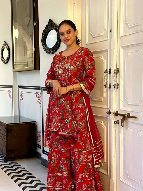 Pink Potli Sharara Set