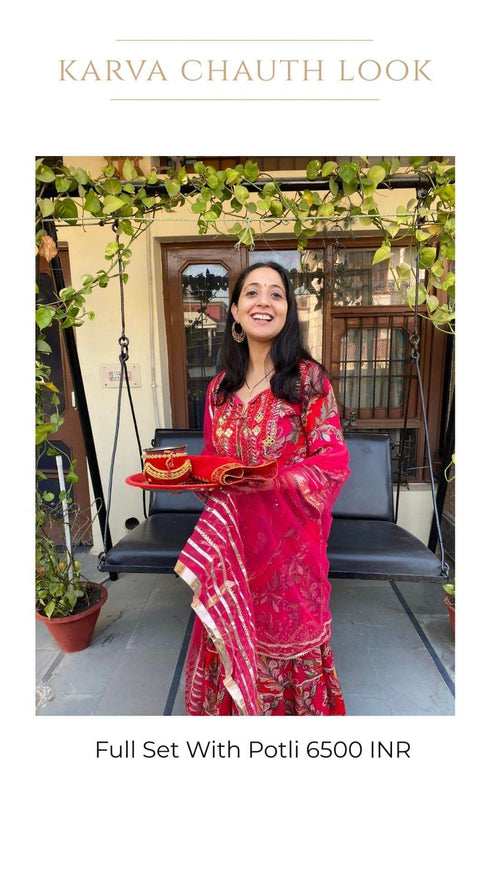 Pink Potli Sharara Set