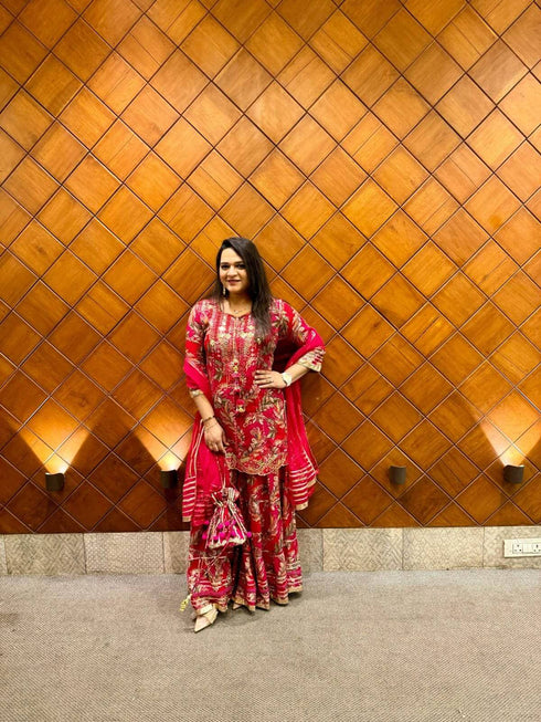 Pink Potli Sharara Set