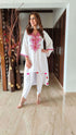 Pink Tassel White Kurta Set