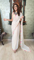 Prestitched Neon White Saree