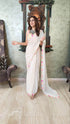 Prestitched Neon White Saree