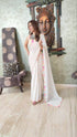 Prestitched Neon White Saree