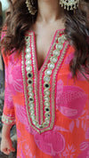 Punjabi Pink Dhoti Kurta Set