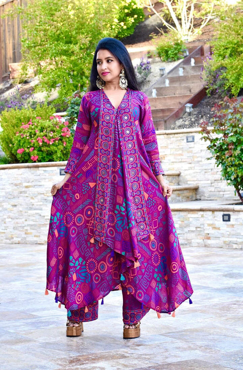 Purple Pink Butterfly Coord Set