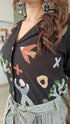 Quirky Black Shirt with Dhoti Skirt