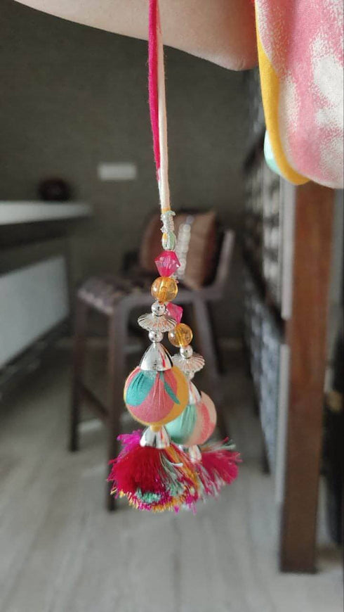 Rang Kaftan Slit Potli Set