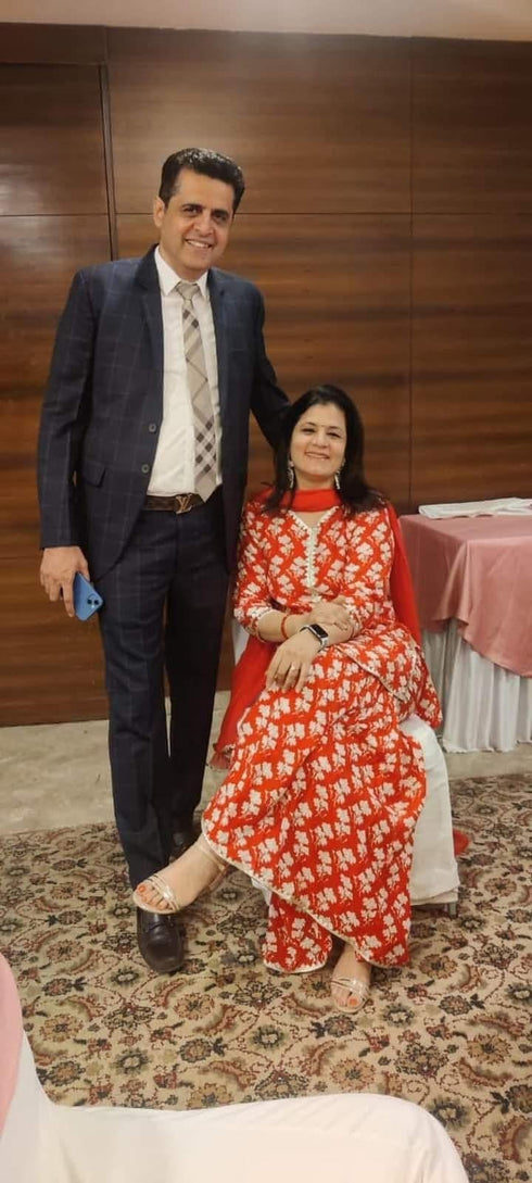 Red Floral Sharara Set