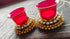 Red Glass Ghungroo Diya Set (Pair of 2) - Accessory