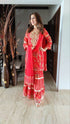 Red Gold Sharara Suit Set