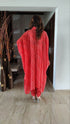 Red Leheriya Kaftan Coord Set
