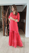 Red Pathani Sharara Set
