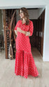 Red Pathani Sharara Set