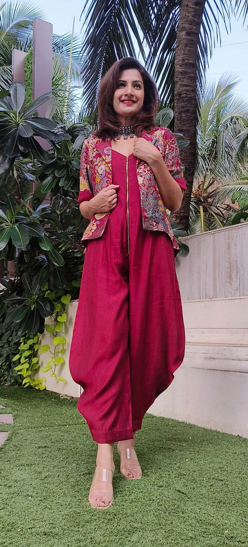 Red Scarlet Jumpsuit with Jacket