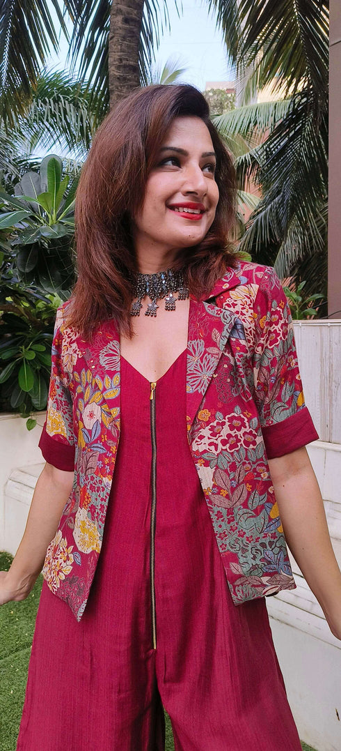 Red Scarlet Jumpsuit with Jacket