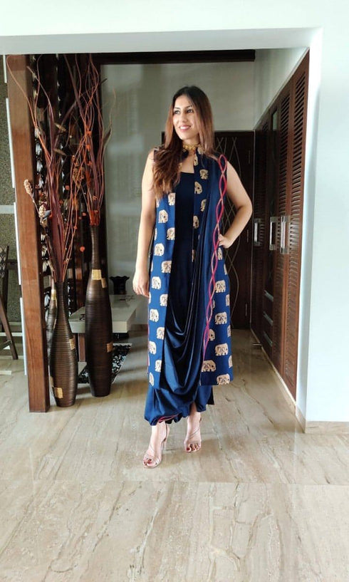 Red and Navy Blue Elephant Four Piece Set