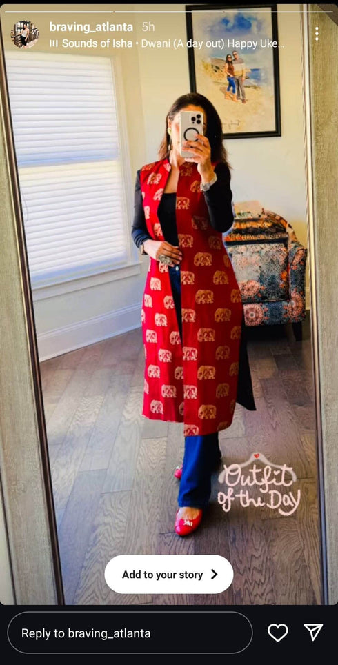 Red and Navy Blue Reversible Jacket