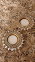 Round White Gold Kundan Diya Set (Pair of 2) - Accessory